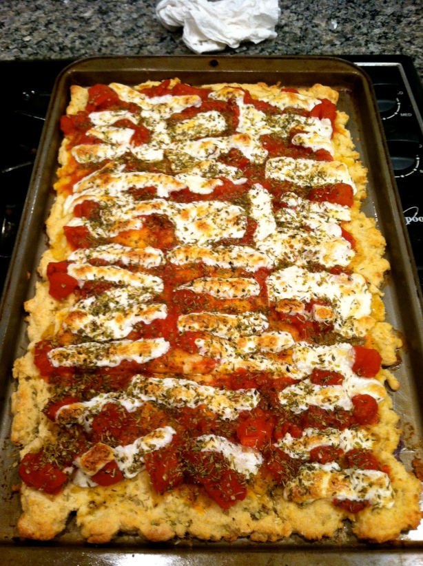 Our pizza with a GF crust made from scratch