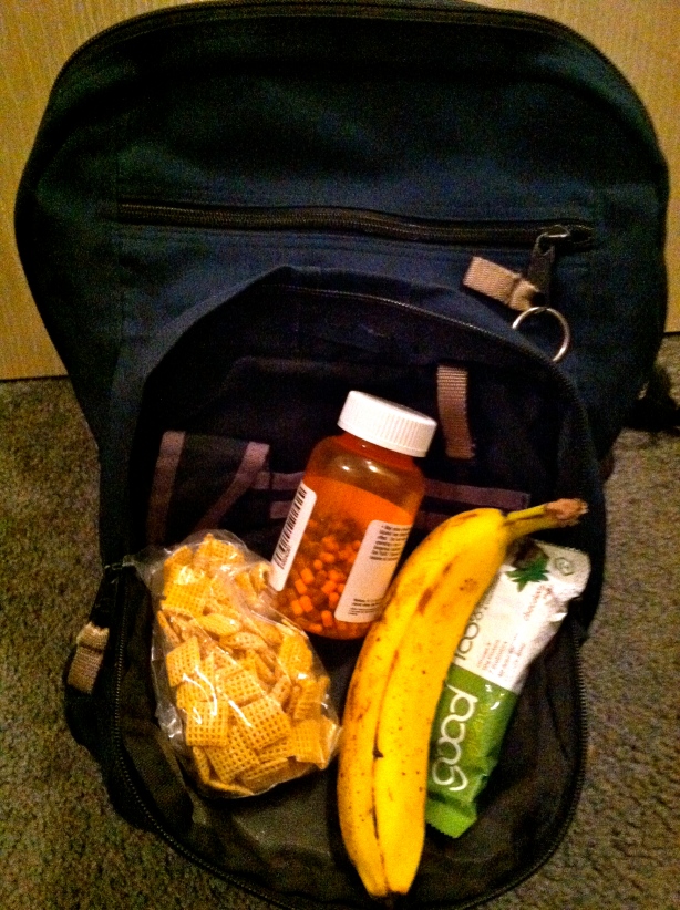 Survival section of the backpack